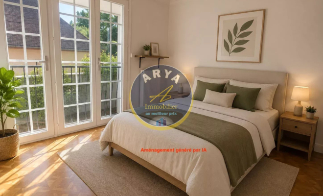Maison de plain-pied lumineuse et au calme d'une impasse, cinq chambres, sous-sol complet, garage double, beau terrain, ARYA Immobilier, estimation gratuite sous 48h